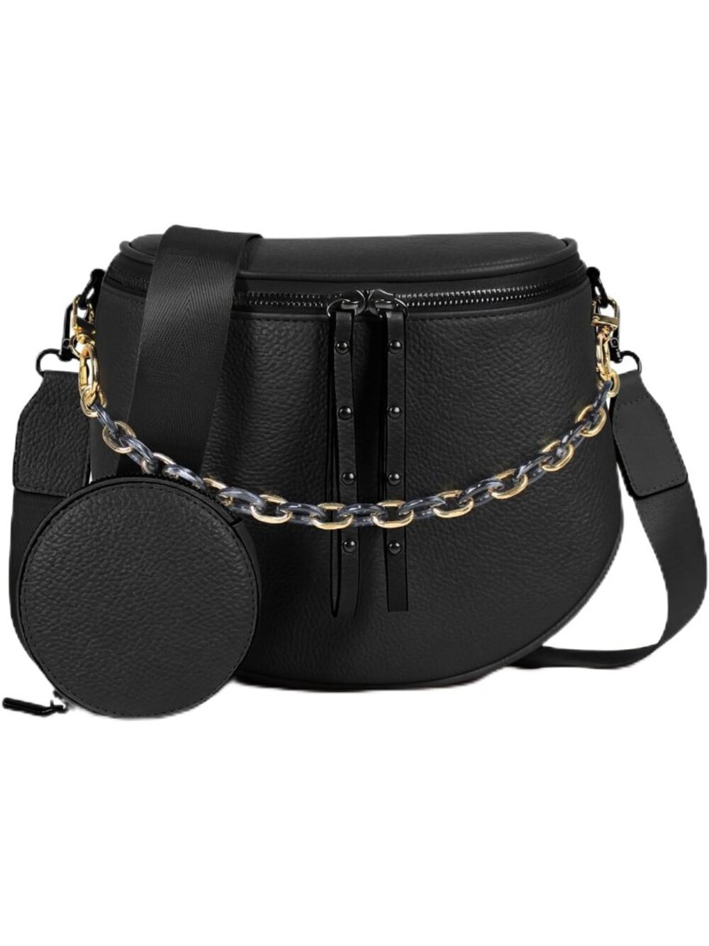 Stylish Large Vegan Leather Crossbody Bag for Women with Coin Purse - Trendy